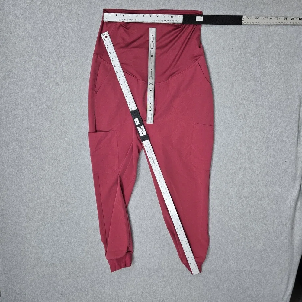 Mandala Women Scrub Pants PM Petite Pink Maternity Cargo Jogger Equa-Tek